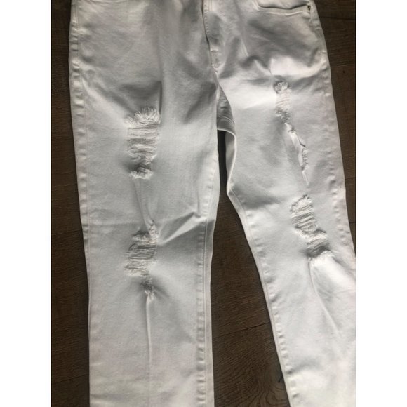 NWOT FRAME Women's White Le HIGH STRAIGHT Distressed High-rise Jeans Size 32 - Picture 4 of 8